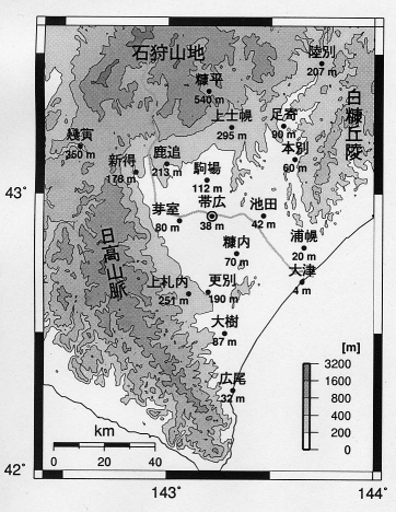 Map of Tokachi plain