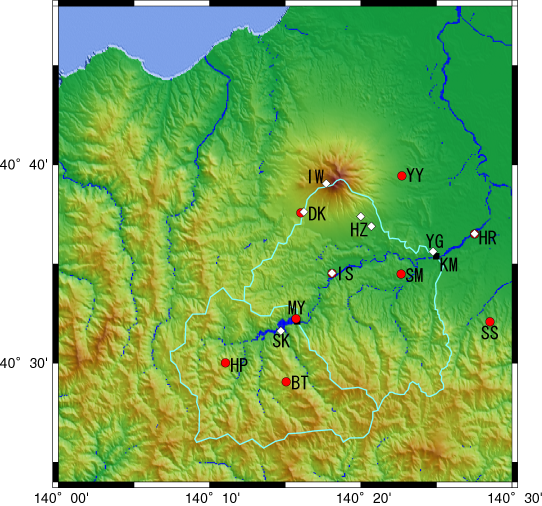 Map of Iwaki River Basin