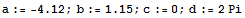 a := -4.12 ; b := 1.15 ; c := 0 ; d := 2Pi