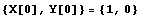 {X[0], Y[0]} = {1, 0}